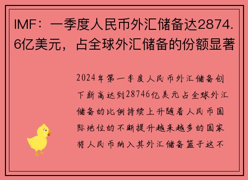 IMF：一季度人民币外汇储备达2874.6亿美元，占全球外汇储备的份额显著提升